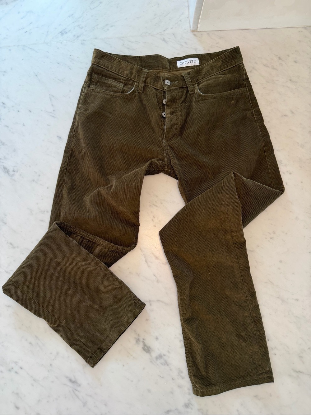 Gustin Men's Corduroy Pants in Olive Green